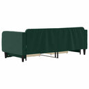 daybed med udtræk og skuffer 90x200 cm velour mørkegrøn