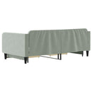 daybed med udtræk og skuffer 100x200 cm velour lysegrå