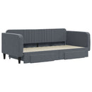 daybed med udtræk og skuffer 100x200 cm velour mørkegrå