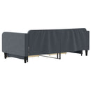 daybed med udtræk og skuffer 100x200 cm velour mørkegrå