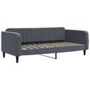 daybed med udtræk og skuffer 100x200 cm velour mørkegrå