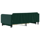 daybed med udtræk og skuffer 100x200 cm velour mørkegrøn