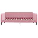 daybed med udtræk og skuffer 100x200 cm velour lyserød
