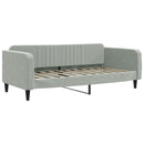daybed med udtræk og skuffer 90x190 cm velour lysegrå