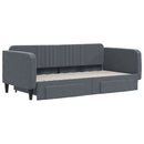 daybed med udtræk og skuffer 90x190 cm velour mørkegrå
