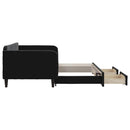 daybed med udtræk og skuffer 90x190 cm velour sort