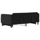 daybed med udtræk og skuffer 90x190 cm velour sort
