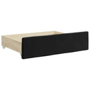 daybed med udtræk og skuffer 90x190 cm velour sort