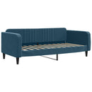 daybed med udtræk og skuffer 90x200 cm velour blå
