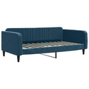 daybed med udtræk og skuffer 100x200 cm velour blå
