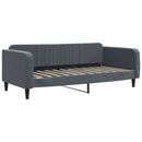 daybed med udtræk og skuffer 100x200 cm velour mørkegrå