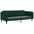 daybed med udtræk og skuffer 100x200 cm velour mørkegrøn