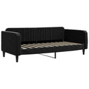 daybed med udtræk og skuffer 100x200 cm velour sort