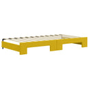 daybed med udtræk og skuffer 100x200 cm velour gul