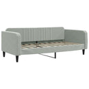 daybed med udtræk og skuffer 90x190 cm velour lysegrå
