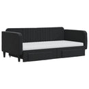 daybed med udtræk og skuffer 90x190 cm velour sort