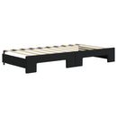 daybed med udtræk og skuffer 90x190 cm velour sort
