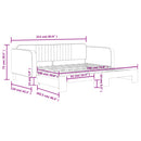 daybed med udtræk 100x190 cm velour lysegrå
