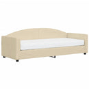 daybed med madras 80x200 cm stof cremefarvet