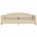 daybed med madras 90x200 cm stof cremefarvet