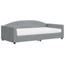 daybed med madras 100x200 cm stof lysegrå