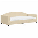 daybed med madras 100x200 cm stof cremefarvet