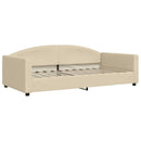 daybed med madras 100x200 cm stof cremefarvet