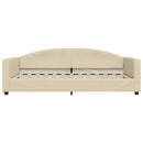 daybed med madras 100x200 cm stof cremefarvet