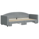 daybed med udtræk 80x200 cm stof lysegrå