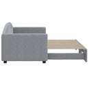 daybed med udtræk 80x200 cm stof lysegrå