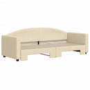 daybed med udtræk 80x200 cm stof cremefarvet
