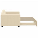 daybed med udtræk 80x200 cm stof cremefarvet
