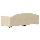 daybed med udtræk 80x200 cm stof cremefarvet