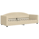 daybed med udtræk 80x200 cm stof cremefarvet
