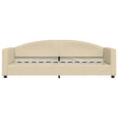 daybed med udtræk 80x200 cm stof cremefarvet