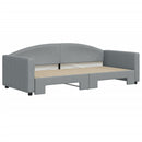 daybed med udtræk 90x200 cm stof lysegrå