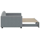 daybed med udtræk 90x200 cm stof lysegrå