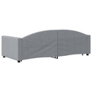 daybed med udtræk 90x200 cm stof lysegrå