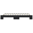 daybed med udtræk 90x200 cm stof sort