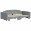 daybed med udtræk 100x200 cm stof lysegrå