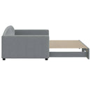 daybed med udtræk 100x200 cm stof lysegrå