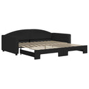 daybed med udtræk 100x200 cm stof sort