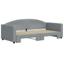 daybed med udtræk 90x190 cm stof lysegrå