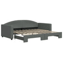 daybed med udtræk 90x190 cm stof mørkegrå