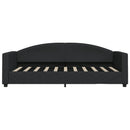 daybed med udtræk 90x190 cm stof sort