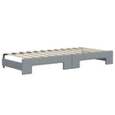 daybed med udtræk og madras 80x200 cm stof lysegrå