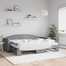 daybed med udtræk og madras 80x200 cm stof lysegrå