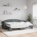 daybed med udtræk og madras 80x200 cm stof mørkegrå