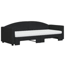 daybed med udtræk og madras 80x200 cm stof sort