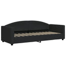 daybed med udtræk og madras 80x200 cm stof sort